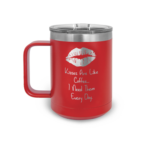 15 oz. Mug Handle Tumbler - Red